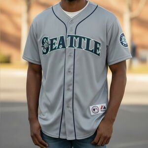 Seattle Mariners (L) Majestic Grey Official Jersey Vintage #6 Dan Wilson Catcher